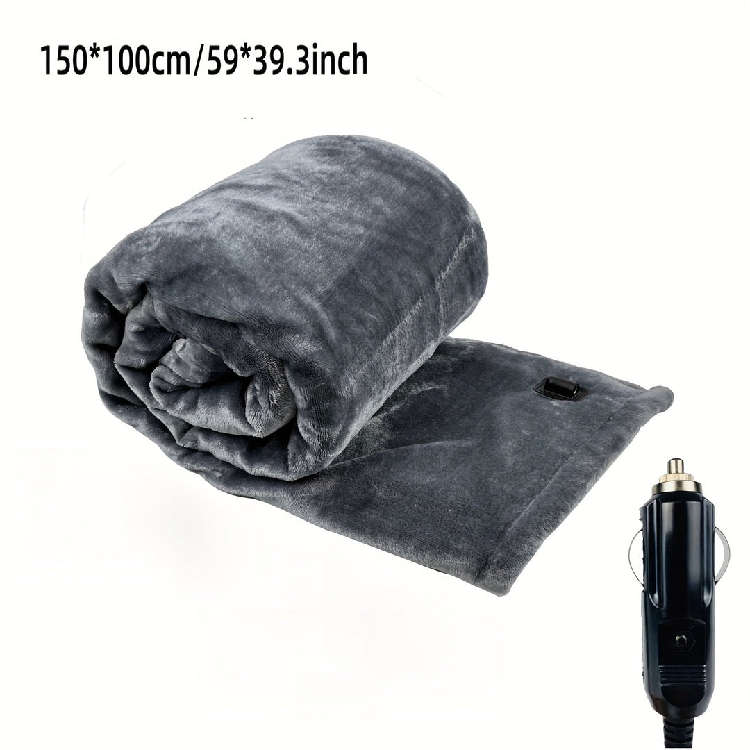 12V beheizte Auto-Decke - Weiche Fleece-Decke mit Überhitzungsschutz für Auto und Camping | Karnz