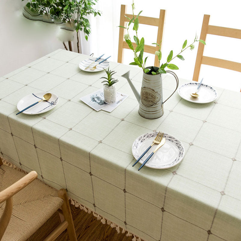 Wasserfeste, ölabweisende, rechteckige Tischdecke aus Baumwoll-Leinen-Mischgewebe, knitterfrei, für Küche, Esszimmer, Buffet und Party