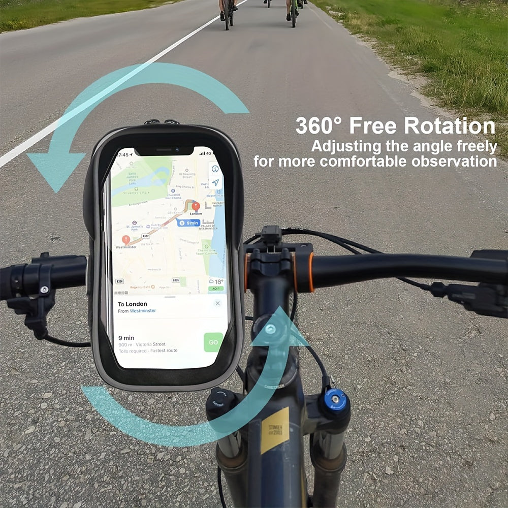 Wasserdichte Handyhalterung für Fahrrad und Motorrad – 360° drehbar und geeignet für 4,5–6,4 Zoll