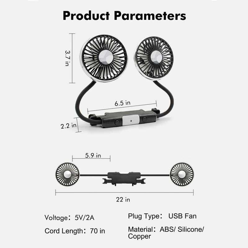 Sommer Dual-Head USB Schlauchventilator | Karnz