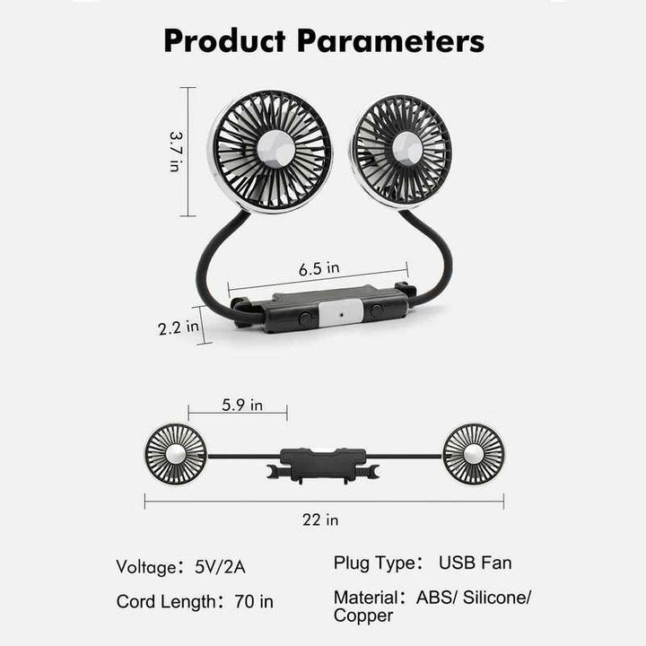 Sommer Dual-Head USB Schlauchventilator | Karnz