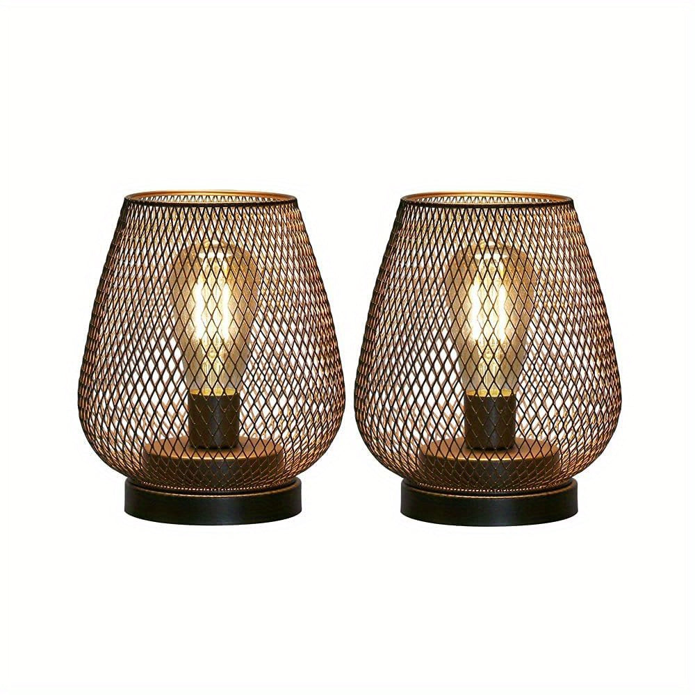 Sandsberg | Atmosphärische Tischlampen | Warmes Licht im Metallgitter-Design | 2er-Set