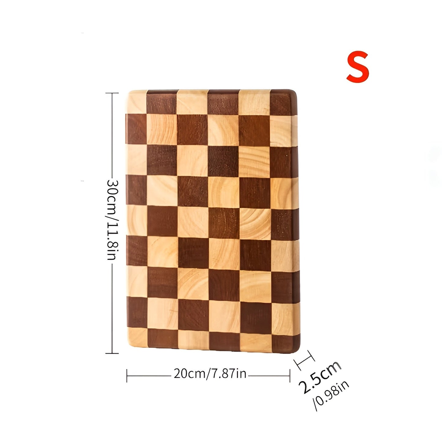 Schachbrett Schneidebrett aus Holz – Dekorativ & Stabil | Ideal zum Schneiden und Servieren | Karnz