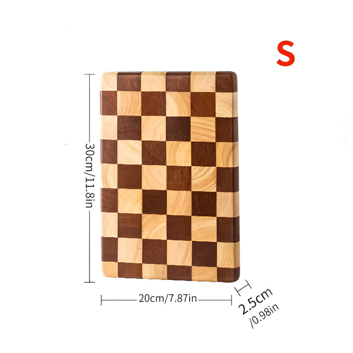 Schachbrett Schneidebrett aus Holz – Dekorativ & Stabil | Ideal zum Schneiden und Servieren | Karnz