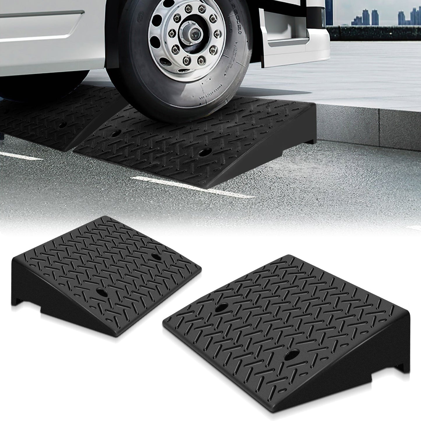2er Pack Bordsteinrampe Gummi Auffahrrampe 3T | Karnz
