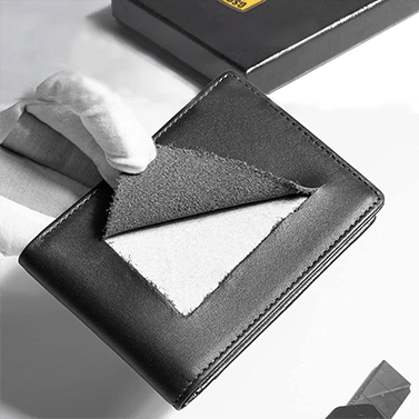 Slim RFID-Geldbörse für Herren | Kartenetui aus Leder | Schwarz