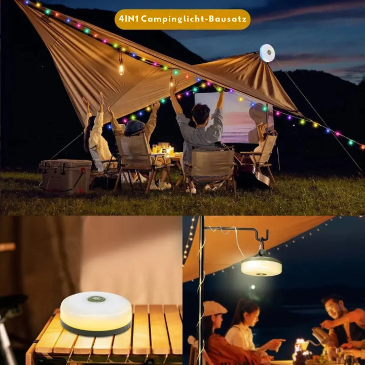 Campinglampe mit 10m RGB-Lichterkette — Deine magische Lichtquelle für unvergessliche Outdoor-Erlebnisse | Karnz