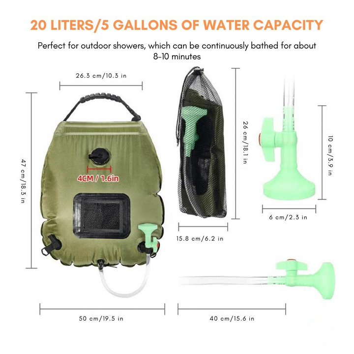 SolarFlow Portable Shower — Erleben Sie warme Freiheit und Frische, wo immer das Abenteuer ruft | Karnz