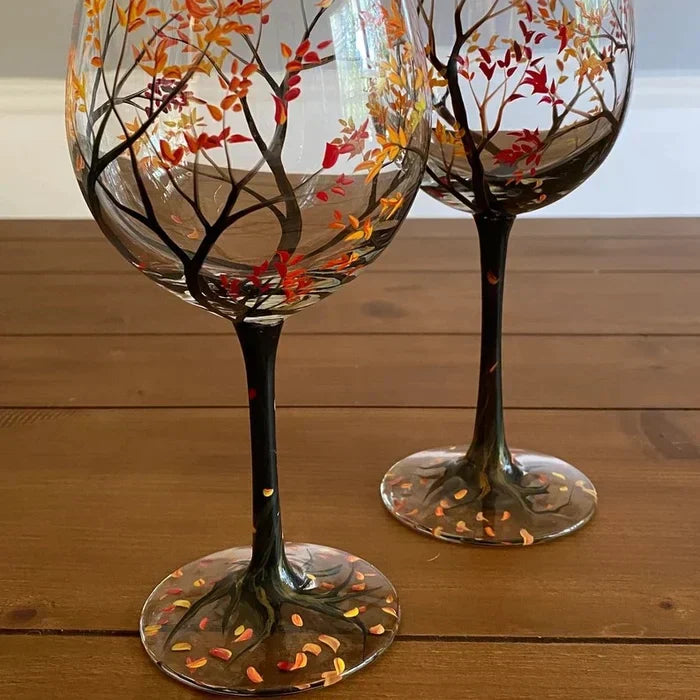 Sandsberg | Weinglas Four Seasons Tree - handgemalte Kunst