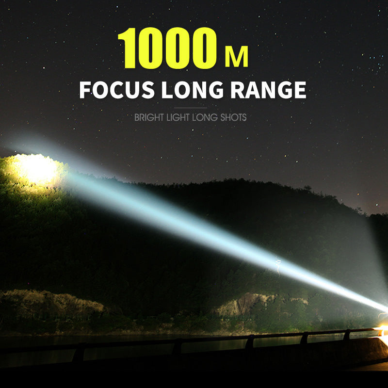 Karnz | MS18 Hochleistungs-LED-Taschenlampe | 100.000 Lumen | 18x Cree XHP70 2.0 LEDs | 2,3 km Reichweite | IP56 Wasserdicht | OLED-Statusdisplay | Inkl. Akku-Pack