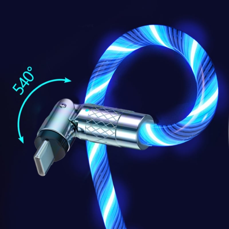 Magnetisches Ladekabel | 540° drehbarer Stecker | Schnellladung mit LED-Beleuchtung