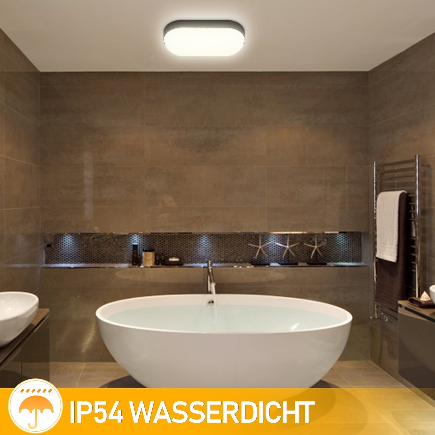 15W LED Feuchtraumleuchte IP54 2 Stück | Karnz