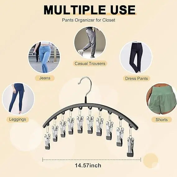 2-teilige Set Leggings Organizer Kleiderbügel – mit 20 Clips für platzsparende Aufbewahrung!