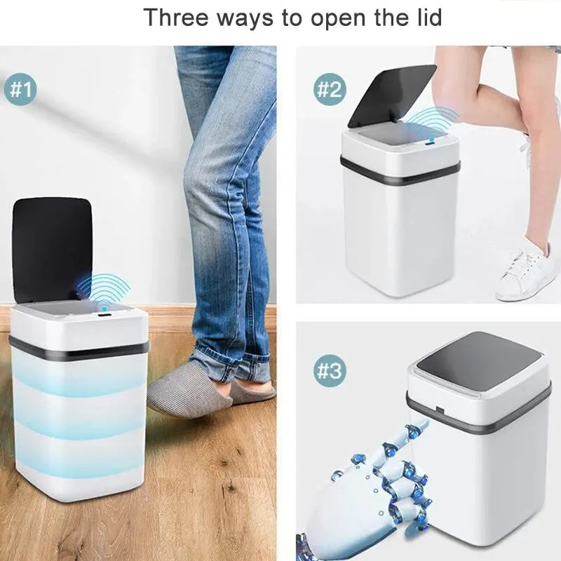 Küchenmüllbehälter 13L Badezimmer Touch-Mülleimer im Toiletten Smart Mülleimer Abfallbehälter Staubbehälter Smart Mülltonne Küche