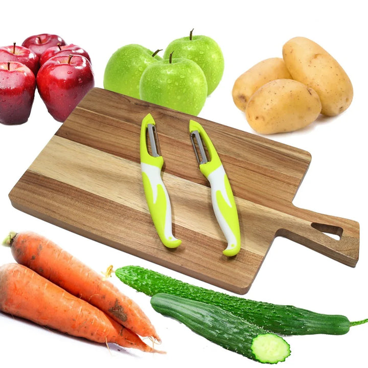 2 Stück Ultra Scharfe Edelstahl Klinge Obst- und Gemüse Schäler Set | Karnz
