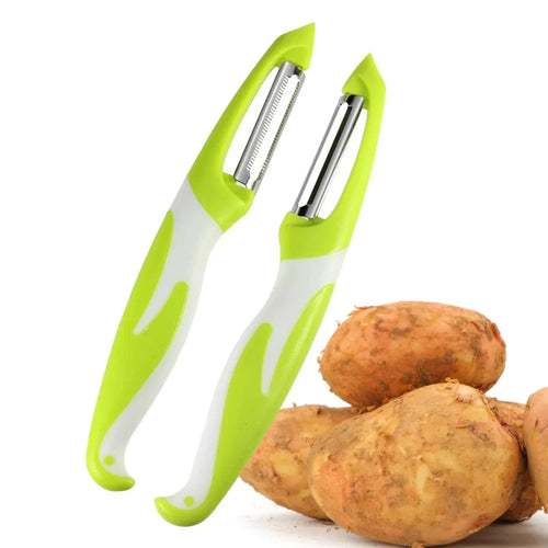 2 Stück Ultra Scharfe Edelstahl Klinge Obst- und Gemüse Schäler Set | Karnz