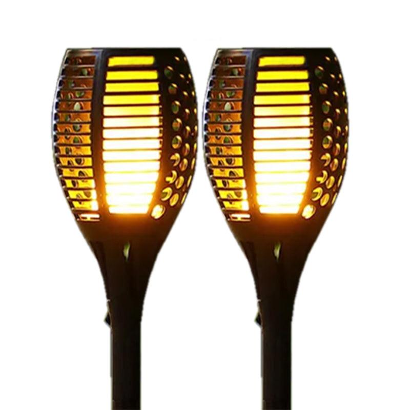 Solarbetriebene Gartenfackel mit Flammeneffekt - LED-Taschenlampe für Außenbereich, Wetterfest und Energiesparend | Karnz