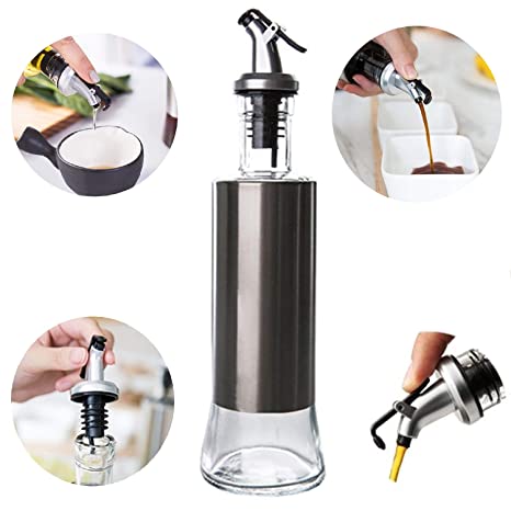 Öl- und Essigflasche 300 ML Stahl Glas Karnz