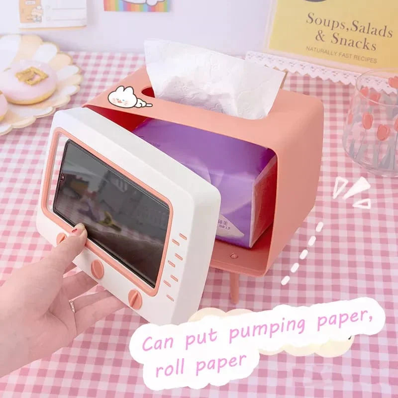 Kreativer TV-Gewebe-Box-Halter mit Telefonhalter Karnz