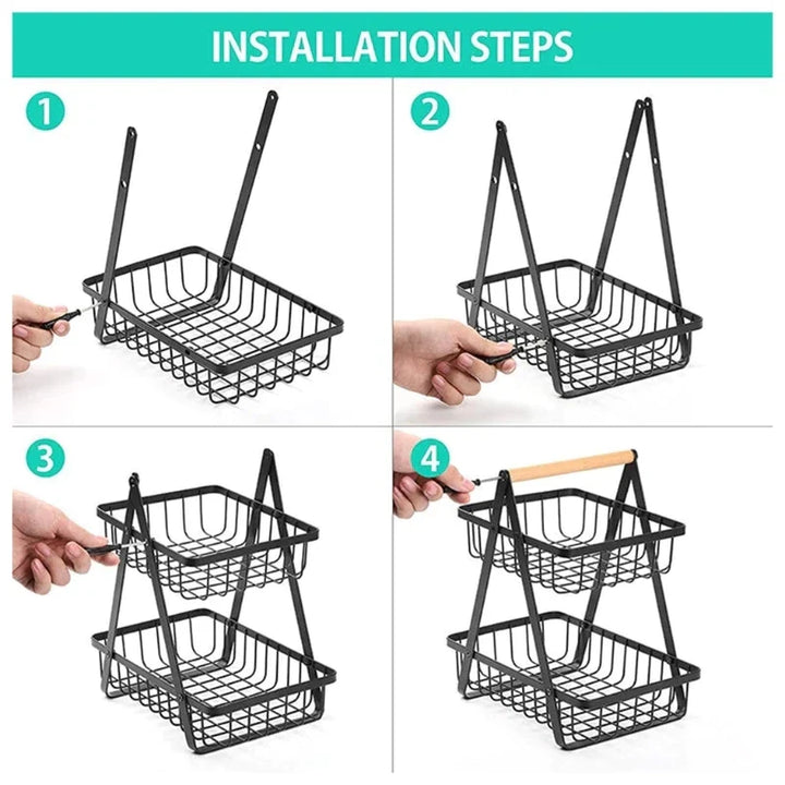 2-TIER METALL FRÜCHTEKORB Karnz