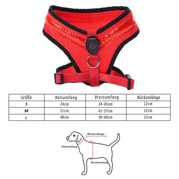 LED Hundegeschirr USB wiederaufladbar & verstellbar Karnz