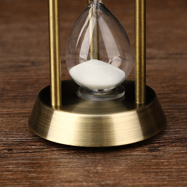 Karnz | 3/5/10 Minuten Retro Metall Handwerk Sanduhr Pendel Home Office Desktop Arrangement Ornament Sand Timer Sandglas Dekoration