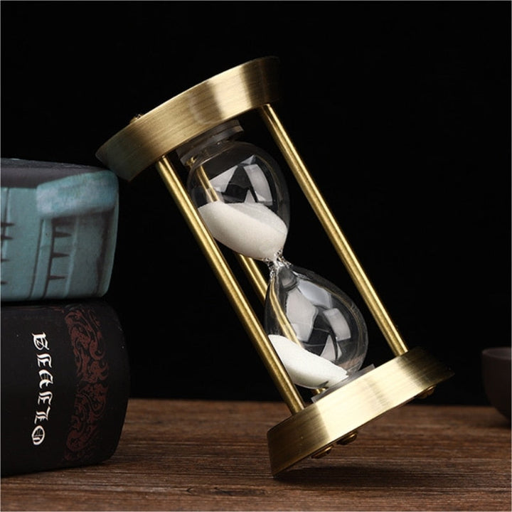 Karnz | 3/5/10 Minuten Retro Metall Handwerk Sanduhr Pendel Home Office Desktop Arrangement Ornament Sand Timer Sandglas Dekoration