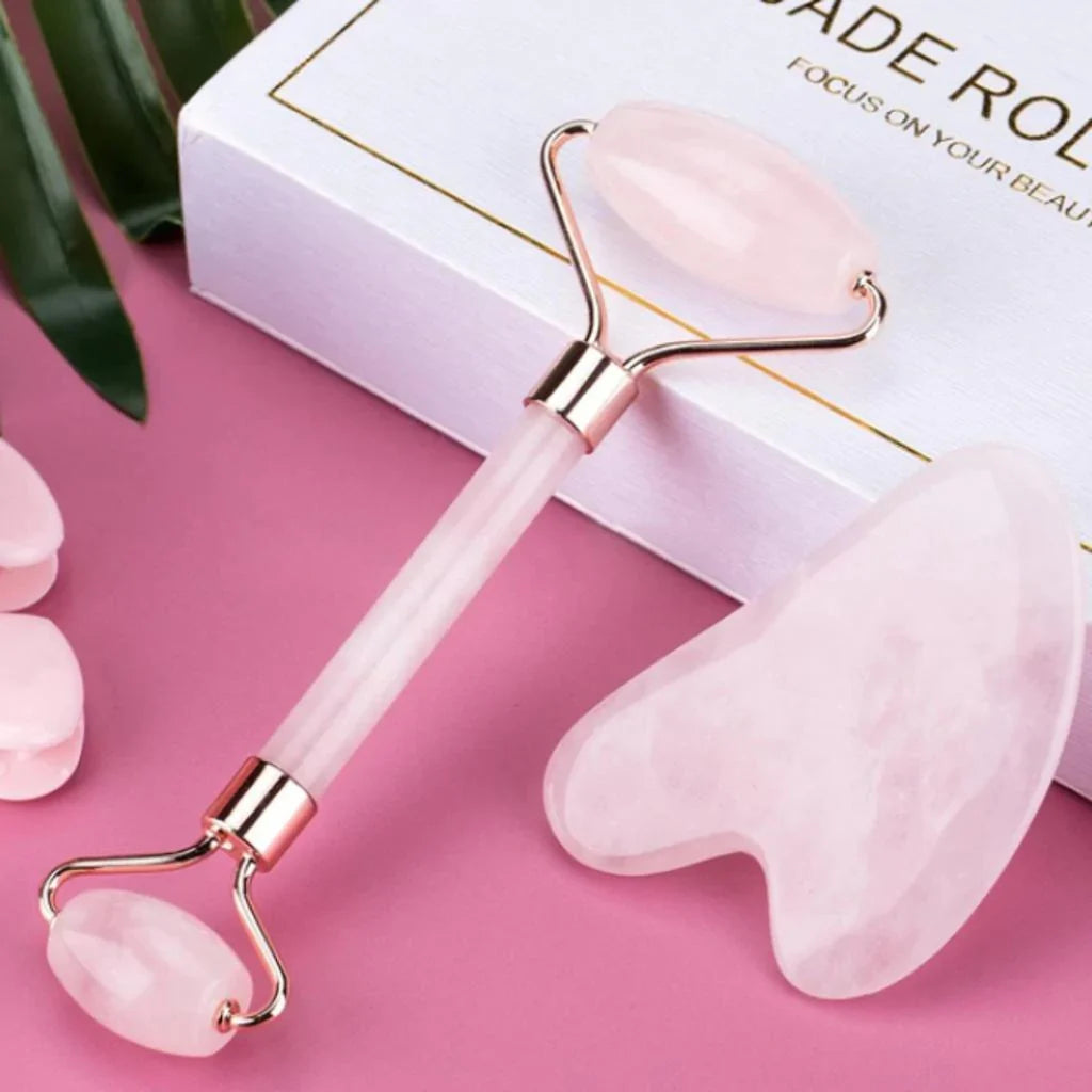 Jade Roller & Gua Sha, Gesichtsroller, Gesichtsschönheitsroller Hautpflegewerkzeuge, Karnz