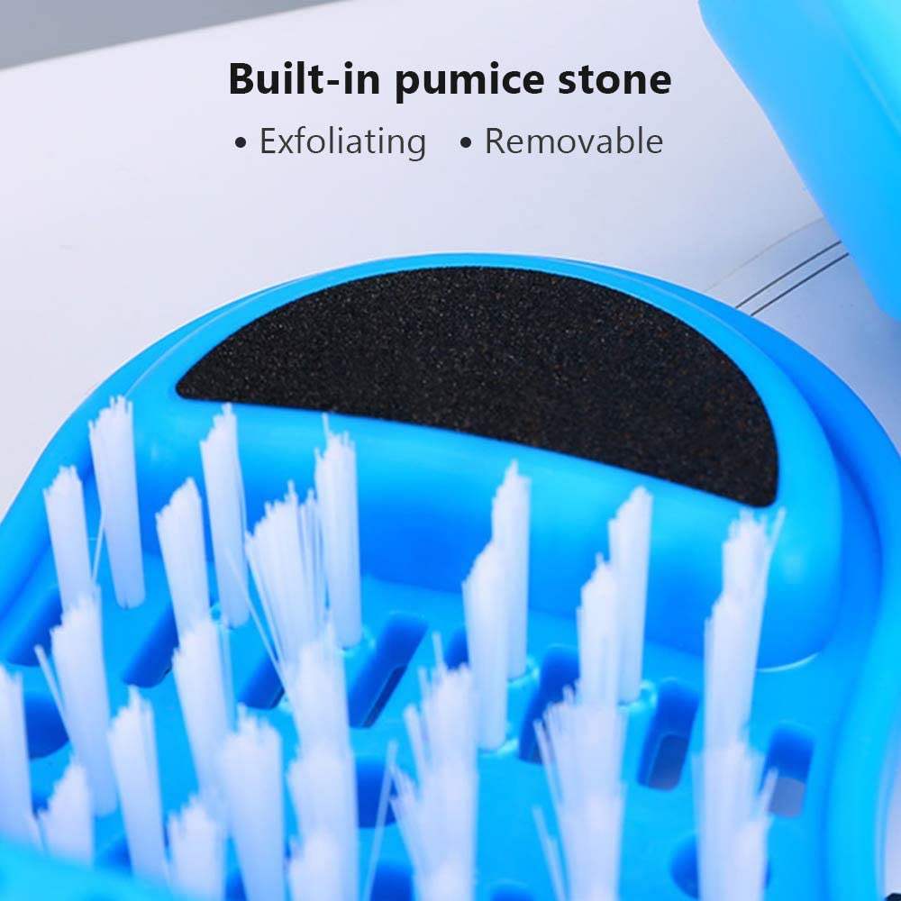 Einfache Fußreinigungsbürste Peeling Fußmassager Slipper für Unisex-Erwachsene, 1 Stck (Blau) Karnz