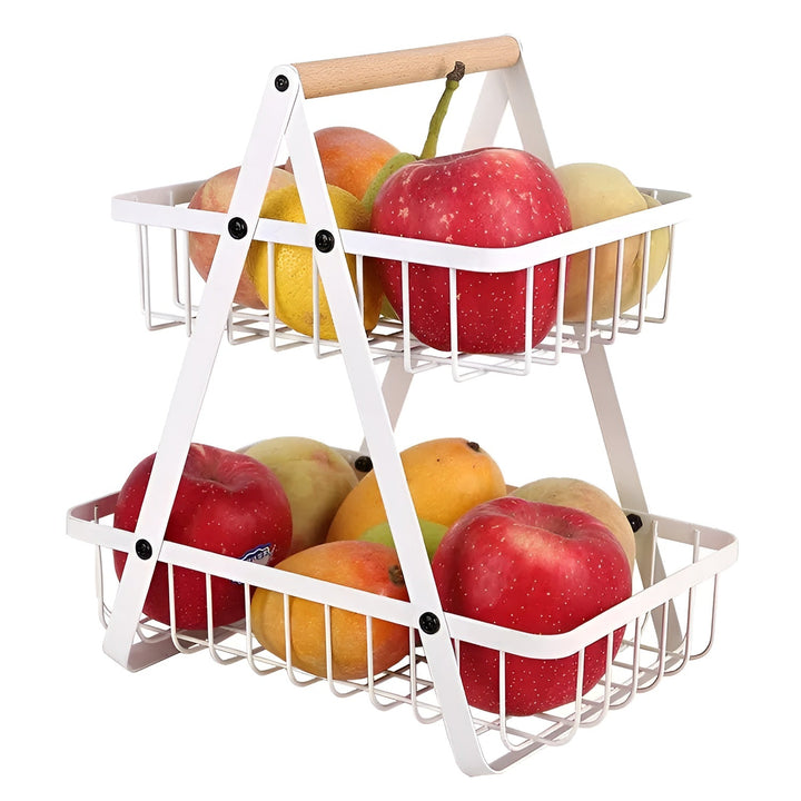 3-stufiger Obstkorb aus Metall – platzsparend und dekorativ | Ideal für Küche & Esstisch | Karnz