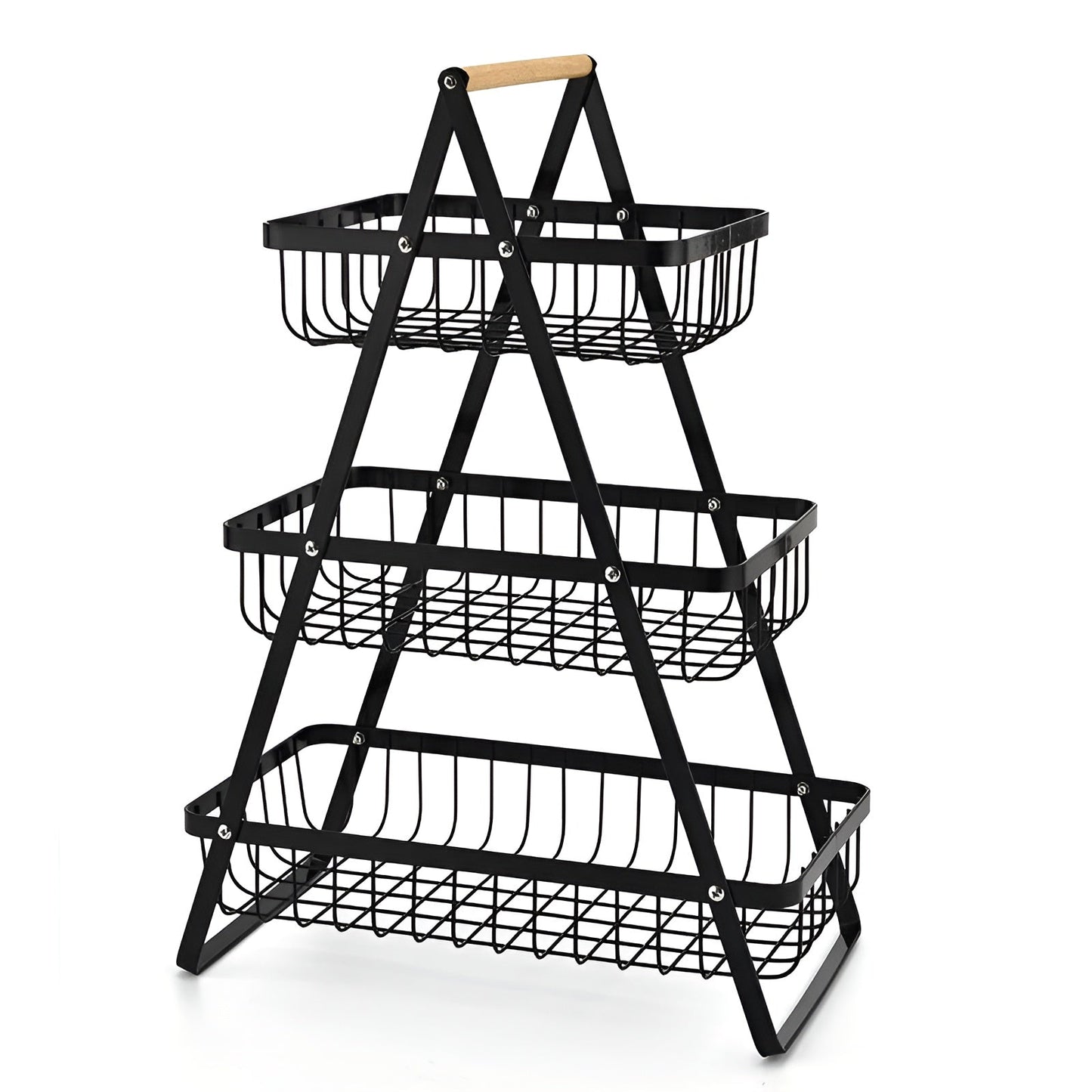 Dreistöckiger Obstkorb aus Metall – platzsparend und dekorativ | Ideal für Küche und Esszimmer