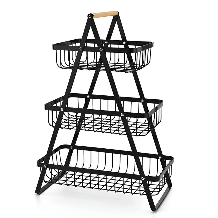 Dreistöckiger Obstkorb aus Metall – platzsparend und dekorativ | Ideal für Küche und Esszimmer