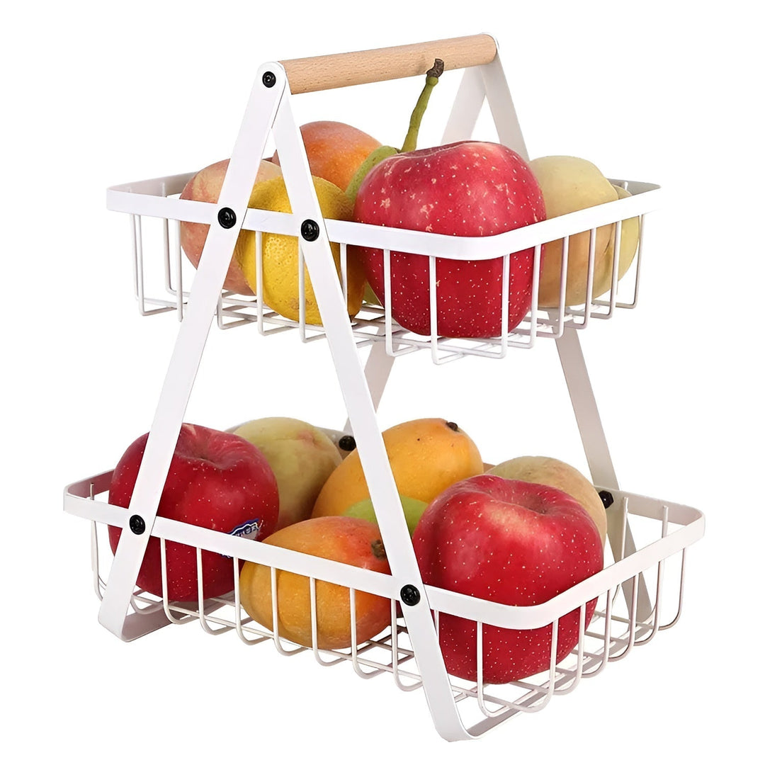 Dreistöckiger Obstkorb aus Metall – platzsparend und dekorativ | Ideal für Küche und Esszimmer