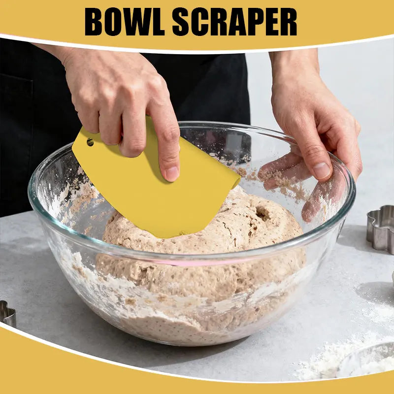 3-in-1 Edelstahl Teigschaber Set Bank Schüssel Kuchen Teigschaber | Karnz
