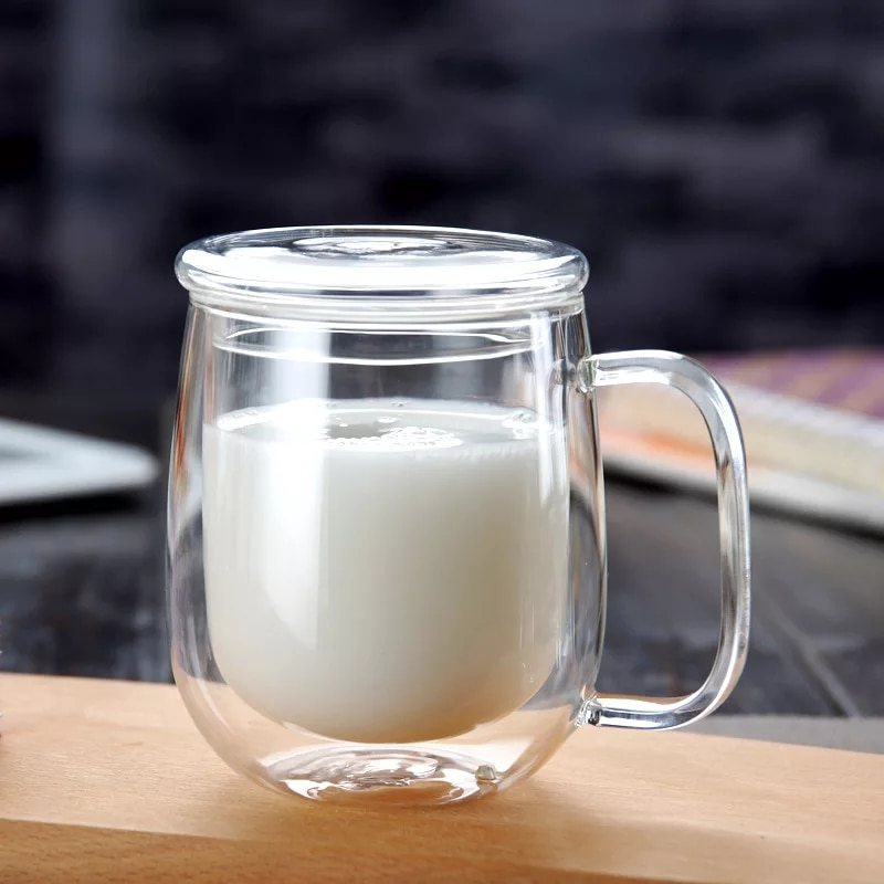 Handgefertigte doppelte thermisch isolierte Glas-Tasse