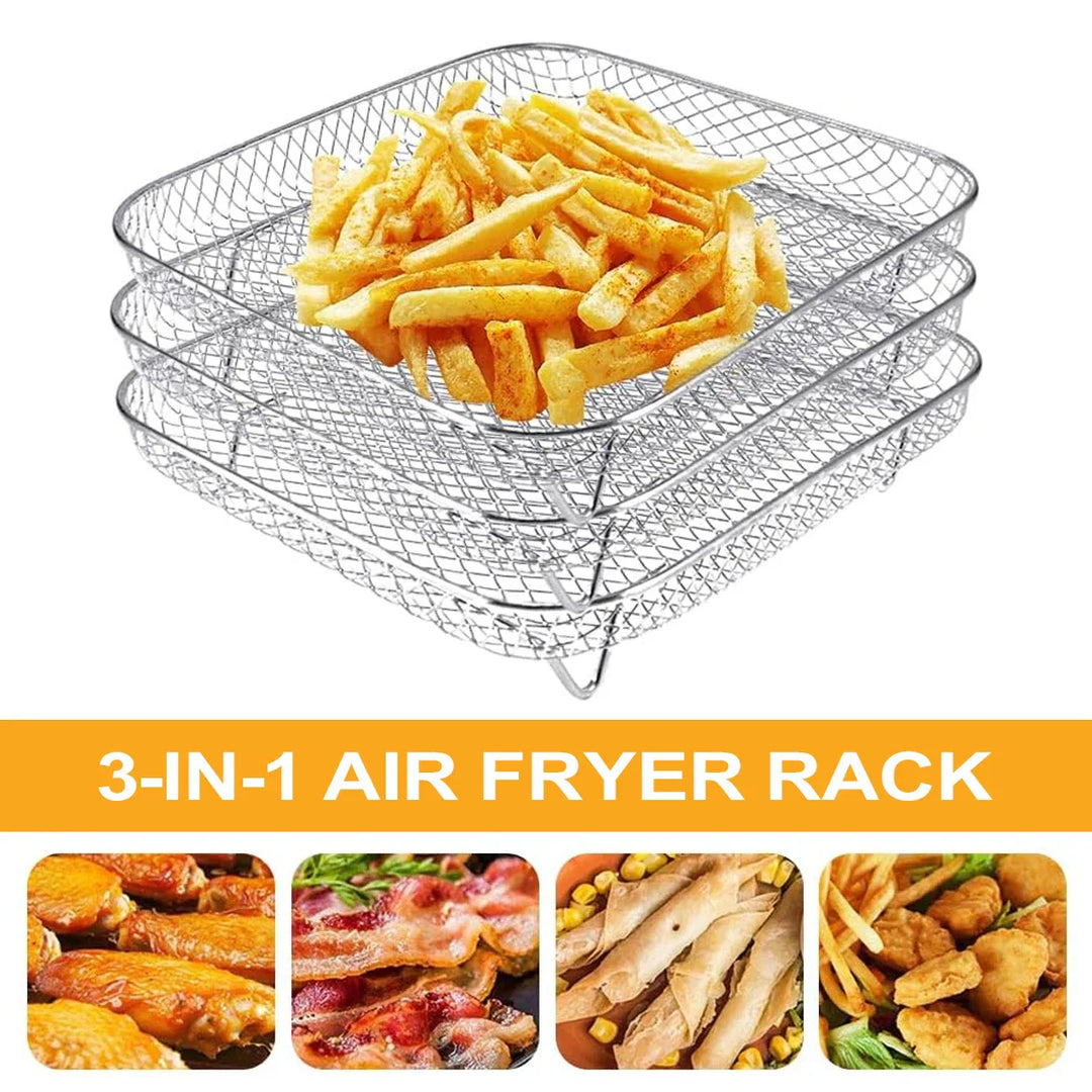 3-Tier Edelstahl Air Fryer Rack Universelles Stapelbares Zubehör | Karnz