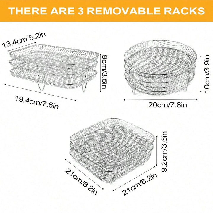 3-Tier Edelstahl Air Fryer Rack Universelles Stapelbares Zubehör | Karnz