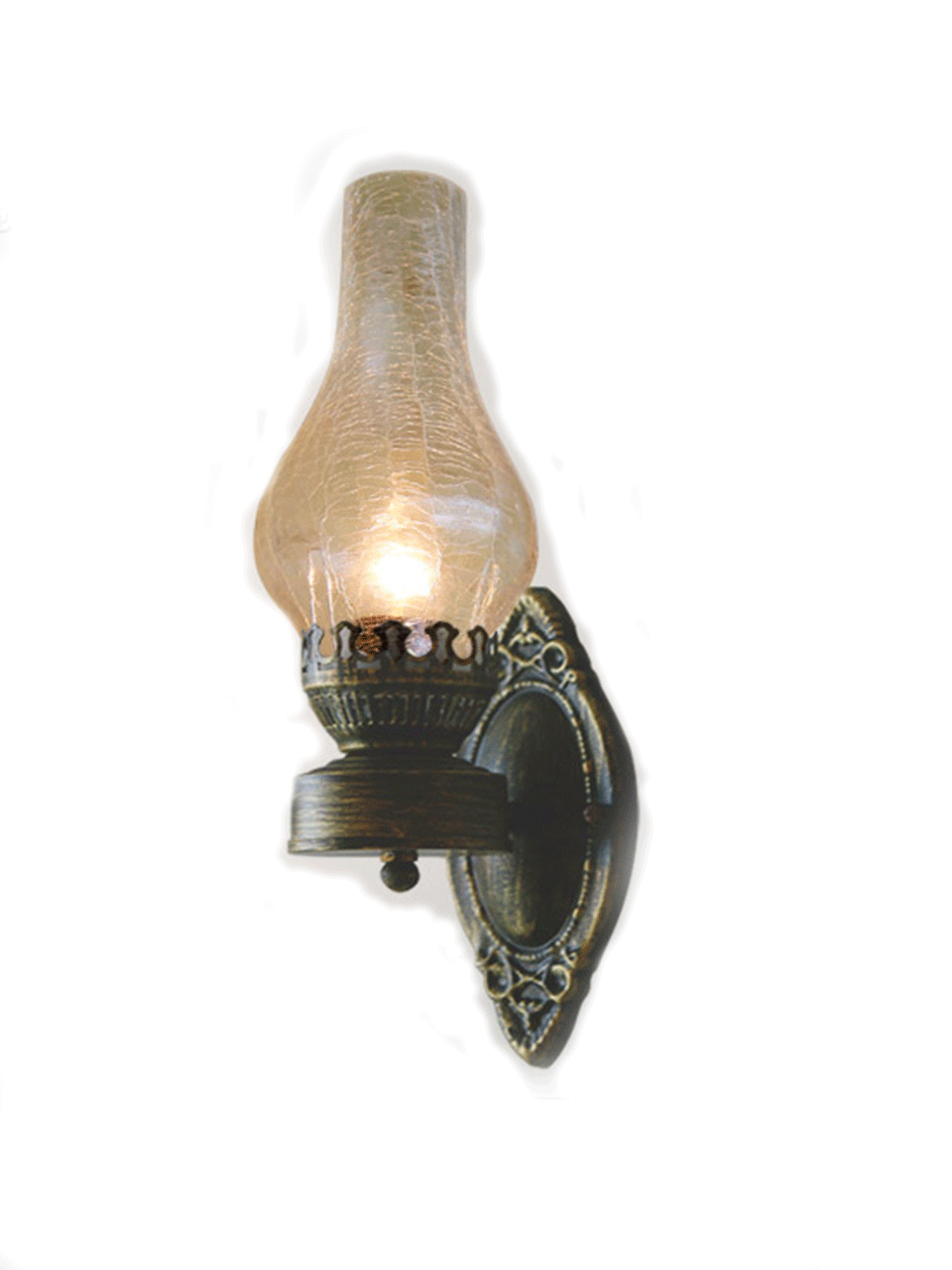 1 Kopf Wandmontage Licht Antique Kerosin Eisen Wandbeleuchtung mit Glas-Schirm in Bronze | Karnz