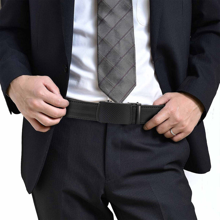 Karnz | Eptchn Leder Ratschenriemen mit verstellbarer Schnalle CrackSlick