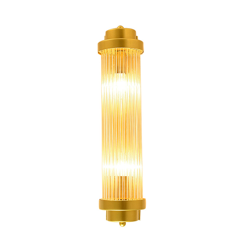 Zylinder Schlafzimmer Wandlampe Wandleuchte Vintage Klarglas 2 Köpfe Gold LED Wandbeleuchtung Fixture | Karnz