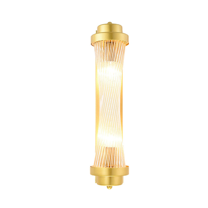 Zylinder Schlafzimmer Wandlampe Wandleuchte Vintage Klarglas 2 Köpfe Gold LED Wandbeleuchtung Fixture | Karnz