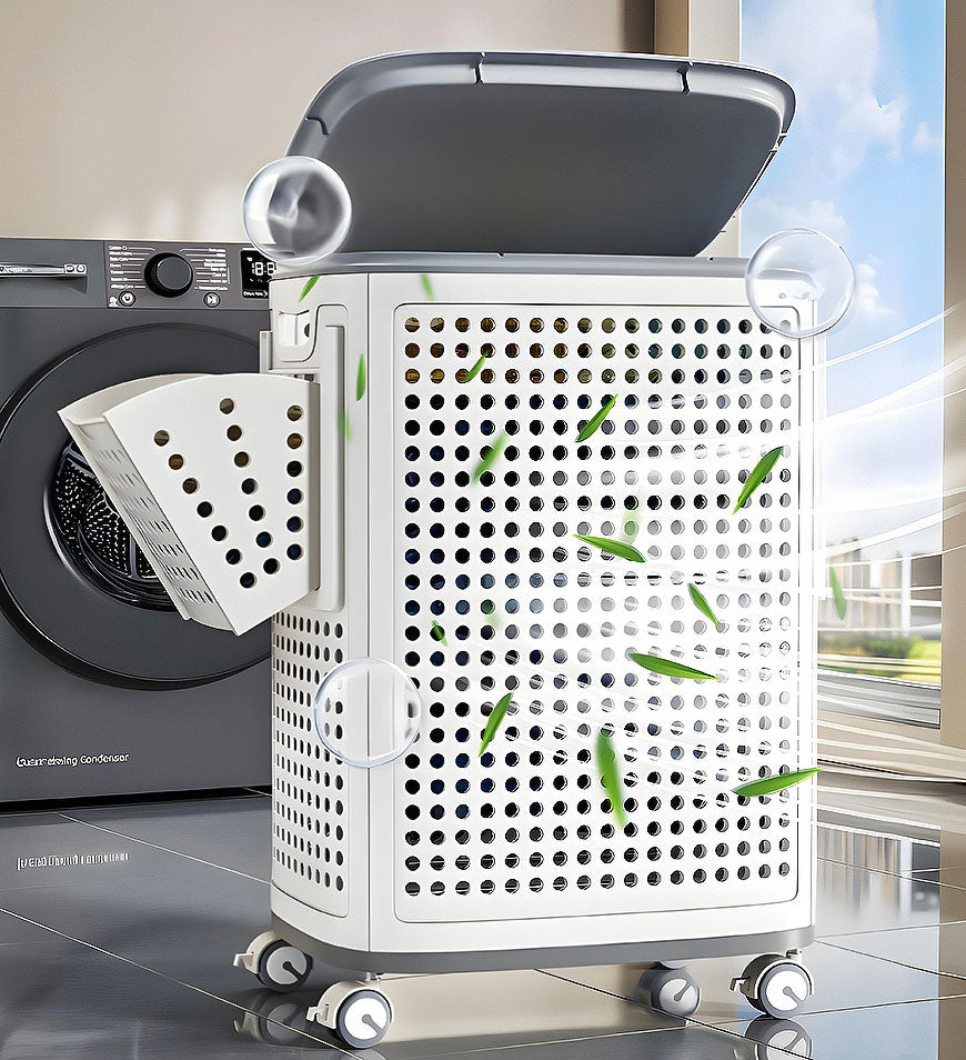 GlideEase Laundry Bin — Müheloses Wäschetragen ohne Rückenschmerz für ordentliche, frische Kleidung | Karnz