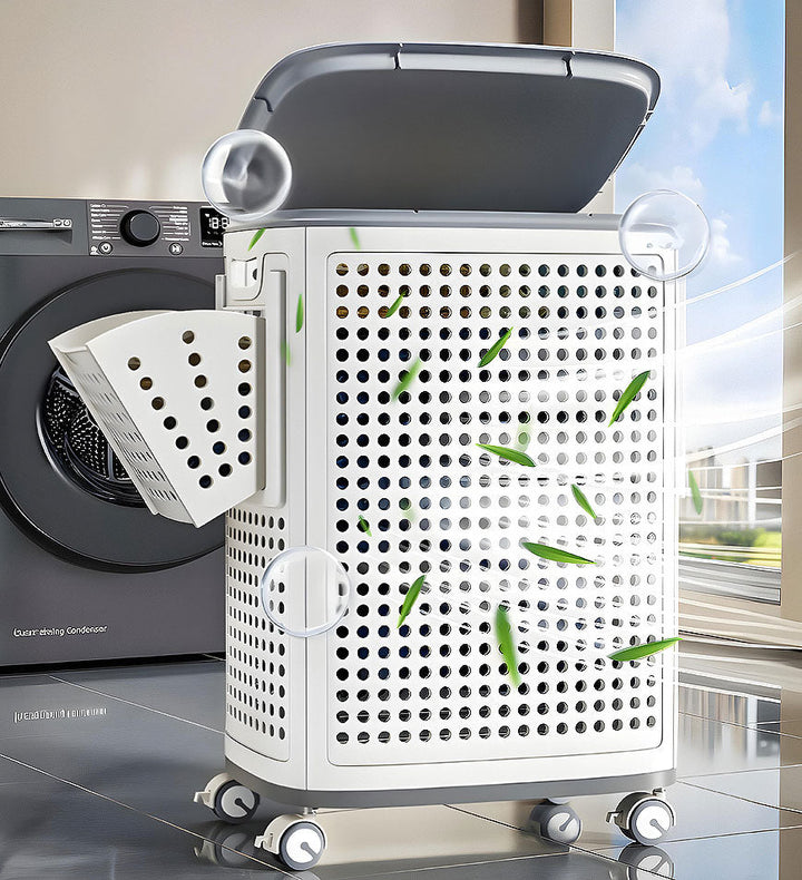 GlideEase Laundry Bin — Müheloses Wäschetragen ohne Rückenschmerz für ordentliche, frische Kleidung | Karnz