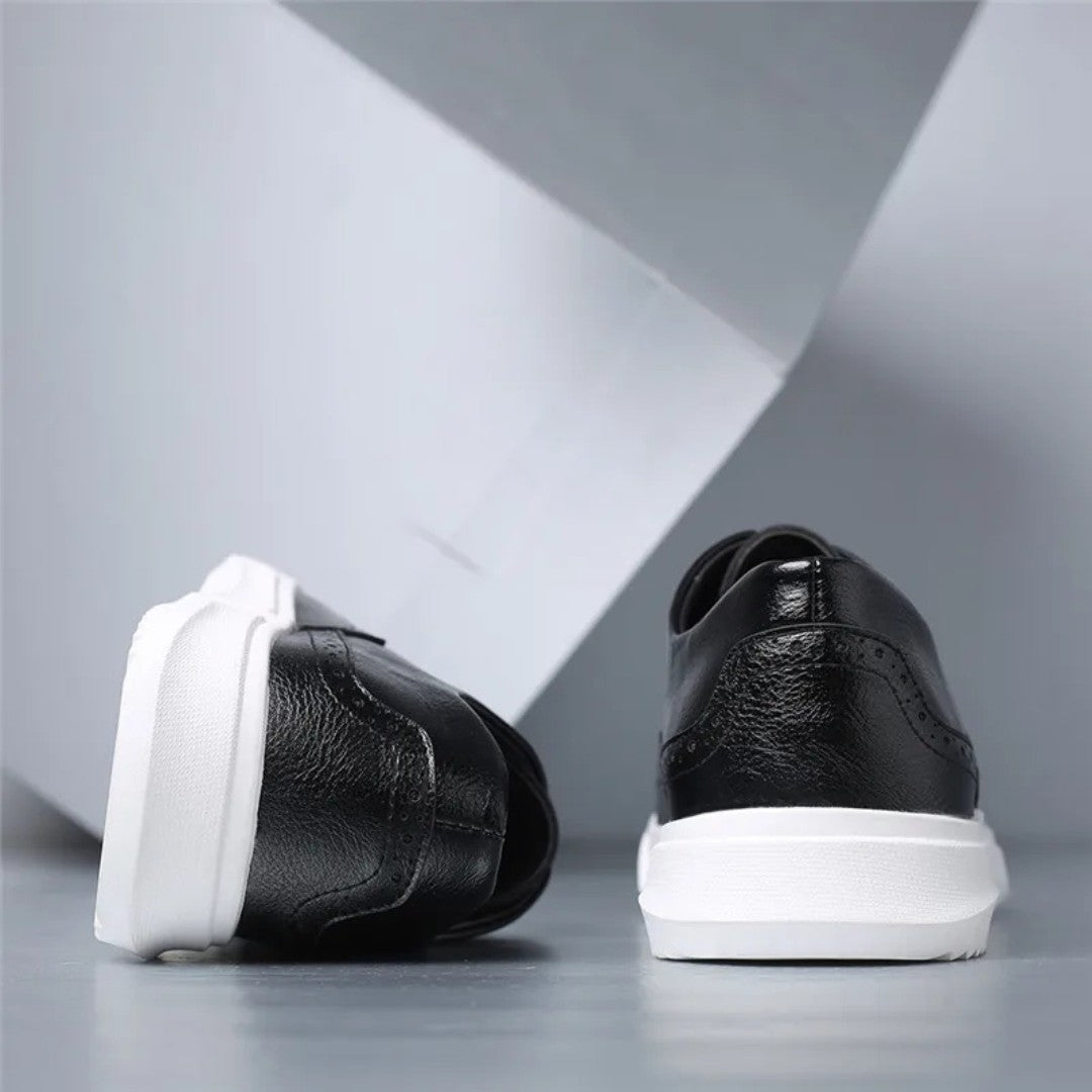 Leder Brogue Sneaker mit Gummisohle