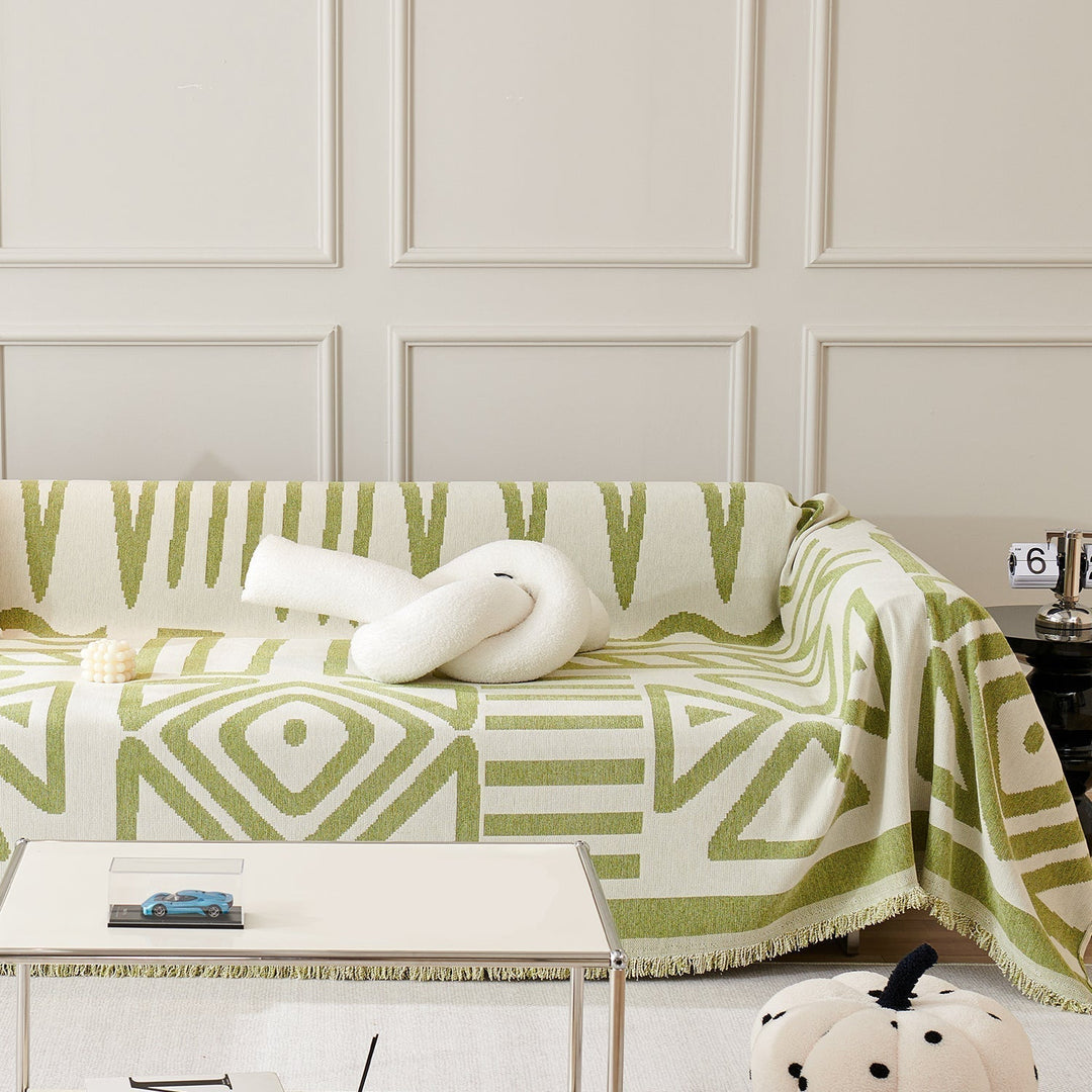 Geometrischer Boho-Stil Sofaüberzug - Modern, Stilvoll & Strapazierfähig Sofa Schutz | Karnz