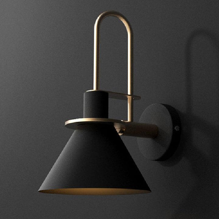 1 Licht Nachttisch Wandleuchte Einfache Schwarz/Weiß/Grün Wandleuchte mit Konischem Metallschirm | Karnz