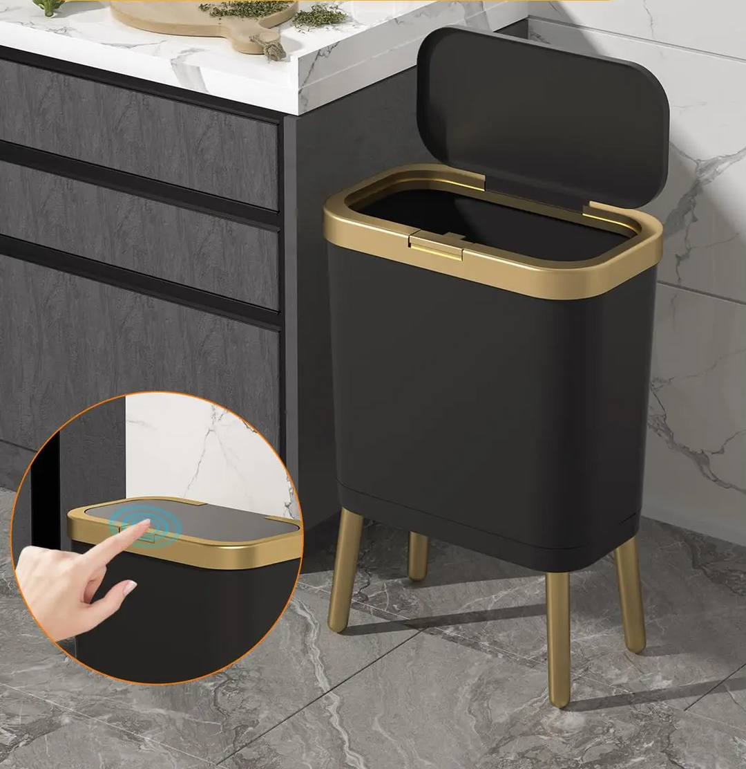GoldenSlim Moderner Mülleimer mit Deckel Karnz