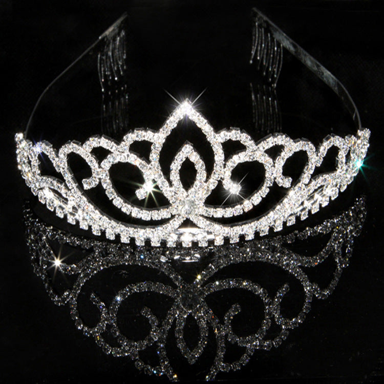 Damen Elegante Strass-Tiara mit floralem Design Karnz