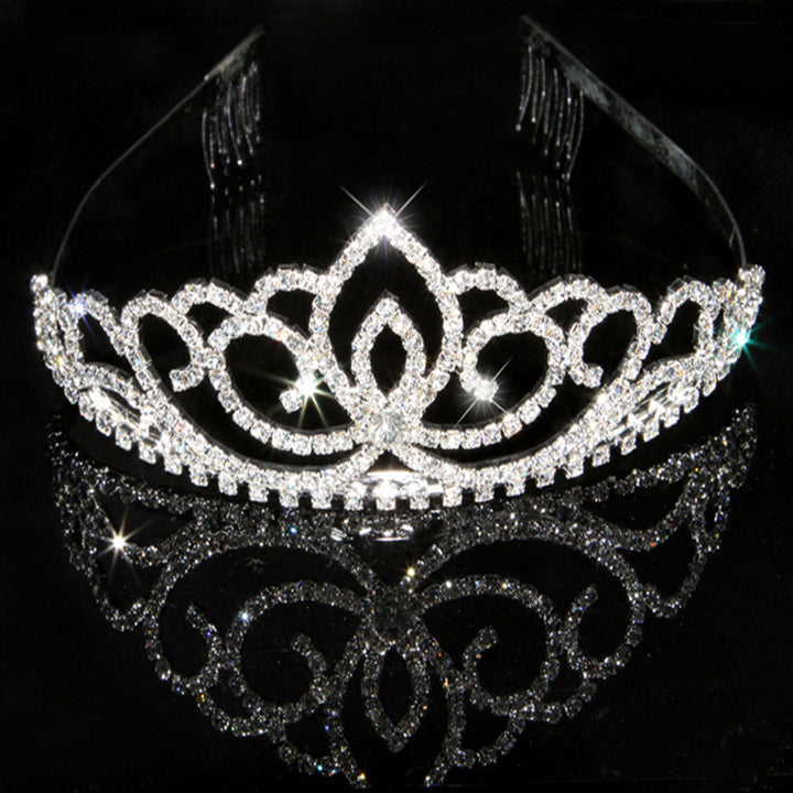 Damen Elegante Strass-Tiara mit floralem Design Karnz
