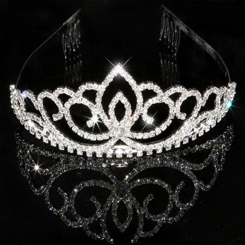 Damen Elegante Strass-Tiara mit floralem Design Karnz